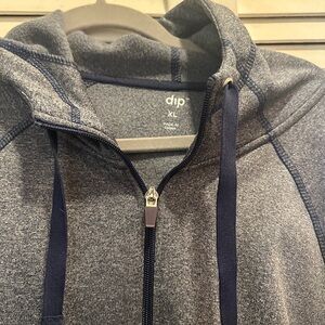 Dip Men's Blue and Gray Zip-Up Sweater